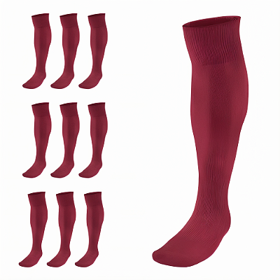 Meião de Futebol AX Esportes Cor Vinho - PACK C/ 12 PARES