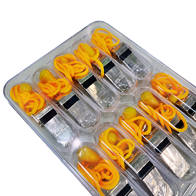 Apito Metal Acme Estojo com 10 Pçs e Cordão AX - 752