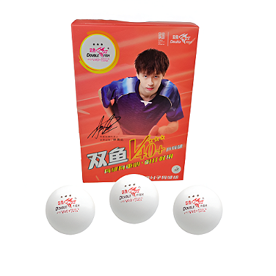 Bola Tênis de Mesa 3 Estrelas V40+ com 6 pçs Double Fish ITTF - 714
