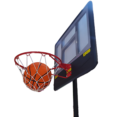 Tabela Basquete Juvenil Acrílico Regulável com Base, Aro Metal e Rede AX - 733