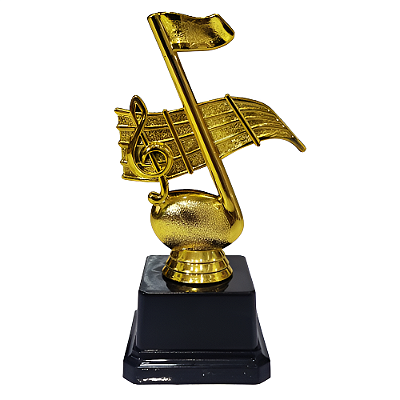 Troféu de Música, Nota Musical 15cm Base 3º Quadrada AX - 837