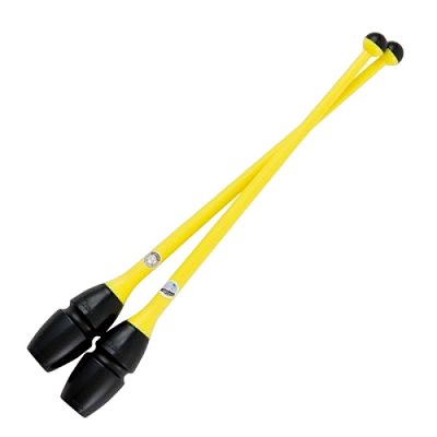 Maça Bastão Ginastica Rítmica Adaptável AX PVC Tam. 41cm 592 - PACK COM 02 PÇS AMARELO
