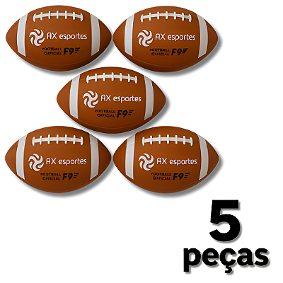 Bola Futebol Americano Marrom Adulto Oficial Tam 9 AX - 708 - PACK COM 5 PEÇAS