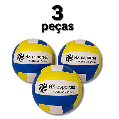 Bola Volei Oficial Soft com Costura AX Promo - 710 - PACK COM 03 PEÇAS
