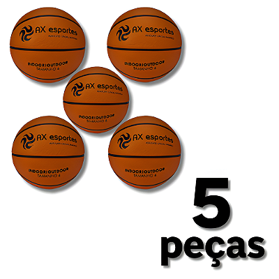 Bola Basquete AX Feminina Juvenil TAM 6 Oficial PROMO 702 - PACK COM 5 PEÇAS