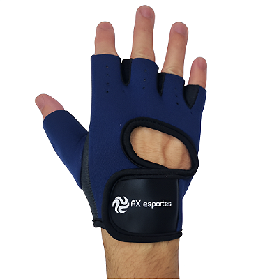 Luva Ciclismo Musculação Neoprene Marinho AX Esportes - 885