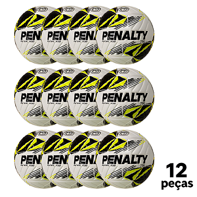 Bola Futsal Penalty RX 500 XXIII - Branca e Amarela - PACK COM 12 PEÇAS