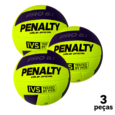 Bola Vôlei 8.1 Pro Penalty XXVI - PACK COM 3 PEÇAS