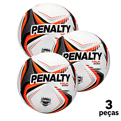 Bola Futsal Penalty MAX 200 Termotec UF XXIV - BC-AZ-VM - PACK COM 3 PEÇAS