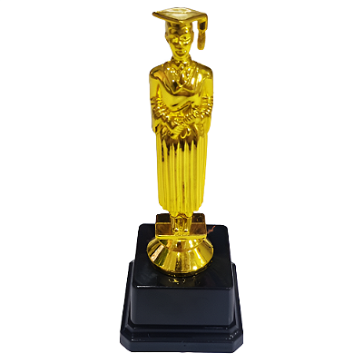 Troféu de Formando/Formatura 17cm Masculino 2º Base Quadrada AX - 823