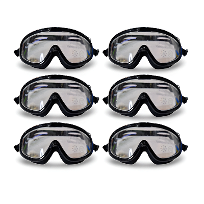 Óculos Natação Infantil Máscara Panorâmica AX Preto Silicone c/Estojo PROMO - 867 - PACK COM 6