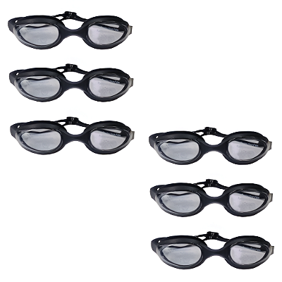 Óculos AX Natação Silicone Advanced Preto Adulto c/ Estojo PROMO - 868 - PACK COM 6