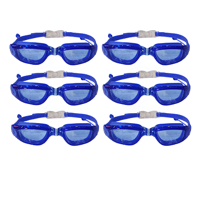 Óculos Natação Adulto AX Silicone PRO Azul com Estojo PROMO - 870 - PACK COM 6