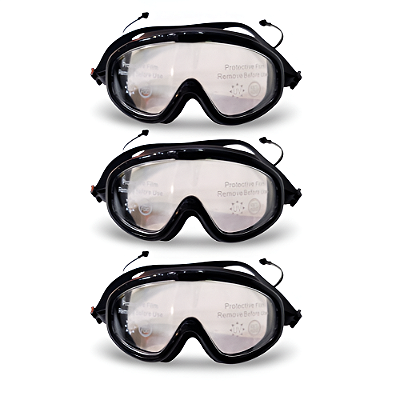 Óculos Natação Adulto Panorâmica AX Silicone Preto c/ Estojo PROMO - 871 - PACK COM 3
