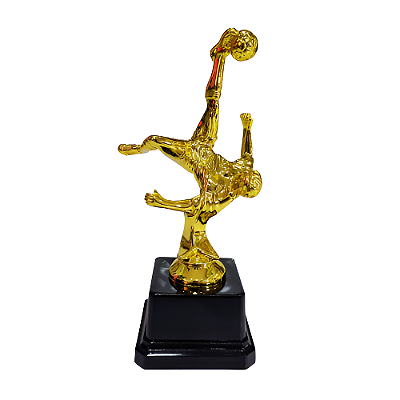 Troféu Gol de Bicicleta 17cm 3º Lugar Base Quadrada AX - 839