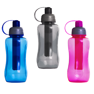 Kit 3 Garrafas de Hidratação AX com Tubo Gelo Multicolor 600ml - PACK COM 3