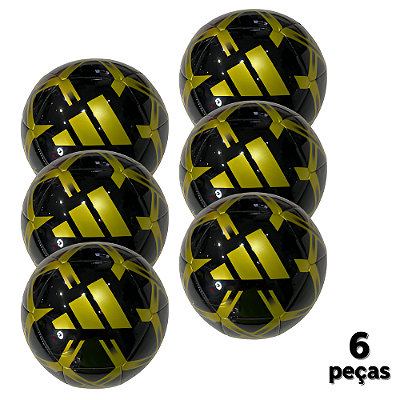 Bola Futebol Campo ADIDAS STARLANCER - PRETA/DOURADA - PACK COM 6 PÇS
