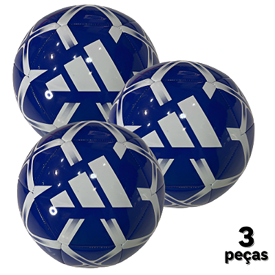 Bola Futebol Campo ADIDAS STARLANCER - AZUL/BRANCA - PACK COM 3 PÇS