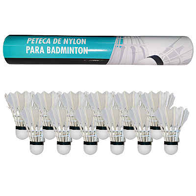 Peteca Badminton Com 12 Pçs CY Pena de Ganso - 37208