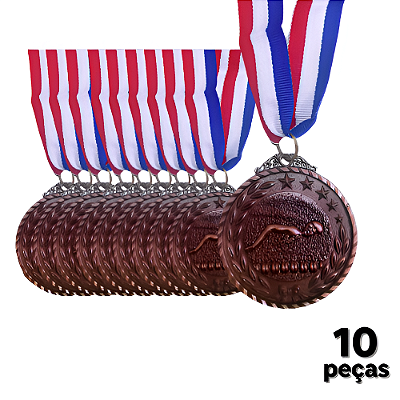 Medalha NATAÇÃO ESTRELA BRONZE AX 65mm YWA 470 - PACK COM 10