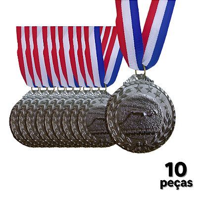 Medalha NATAÇÃO ESTRELA PRATA AX 65mm YWA 470 - PACK COM 10