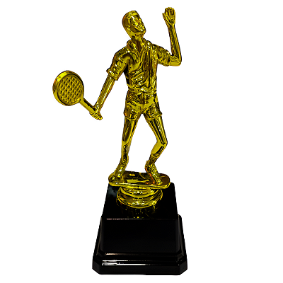 Troféu de Tenis de Quadra 1º Lugar 18cm Base Quadrada AX - Y246