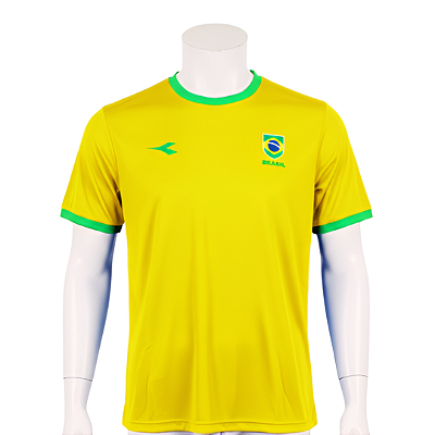 CAMISA DIADORA BRASIL ADULTO MASCULINA AMARELA - PROMO