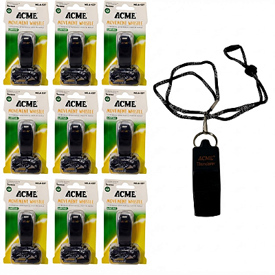 Apito Longo 3D com Cordão 115DB ACM A-527 AX - 747 - PACK COM 9