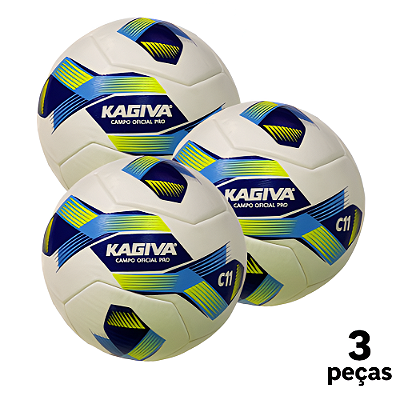 Bola Futebol CAMPO Kagiva Oficial C11 Federada Fusion PU AD. - PROMO - PACK COM 3