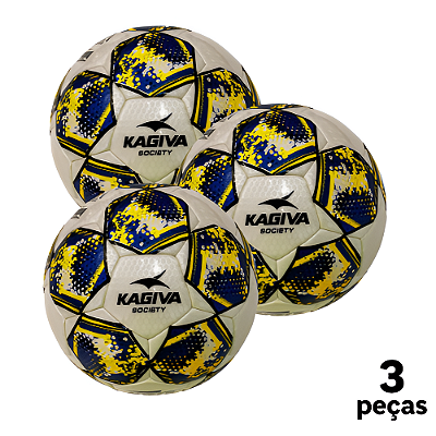 Bola Futebol SOCIETY Kagiva Oficial Costurada STAR PU AD. - PROMO - PACK COM 3
