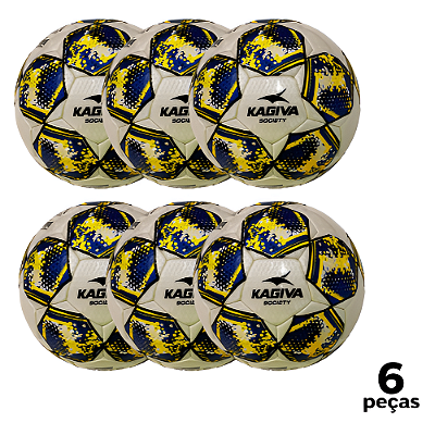 Bola Futebol SOCIETY Kagiva Oficial Costurada STAR PU AD. - PROMO - PACK COM 6