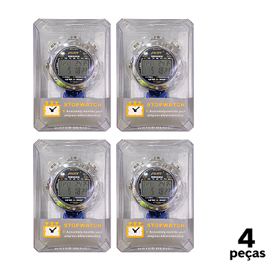 Cronômetro AX Cromado 10 Voltas Prof. FTT F109D - 756 - PACK COM 4