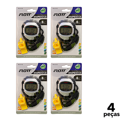 Cronômetro AX Básico com Apito Amarelo FTT F018 - 753 - PACK COM 4