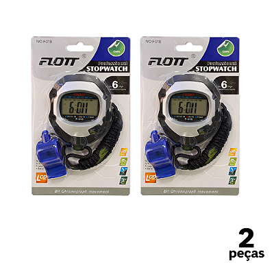 Cronômetro AX Básico com Apito  Azul FTT F018 - 753 - PACK COM 2