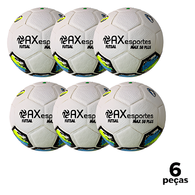 Bola Futsal AX Maxi 50 Of. PLUS Matrizada PU STAR Miolo Substituivel - PACK COM 6