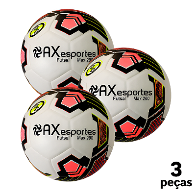 Bola Futsal AX Maxi 200 Of. PLUS Matrizada PU STAR  Miolo Substituivel - PACK COM 3