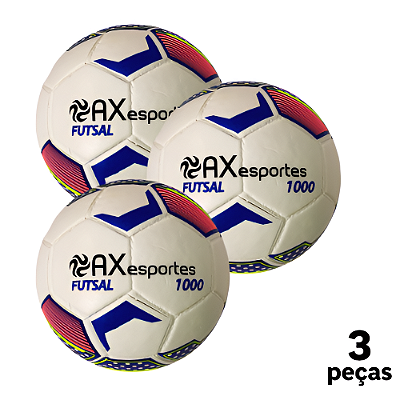 Bola Futsal Oficial AX Star 1000 Oficial PU  Miolo Substituivel  - PACK COM 3