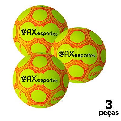 Bola Handebol H1L STAR Oficial Mirim AX PU Ultra Grip  Miolo Substituivel- AM/LJ - PACK COM 3