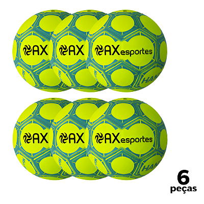 Bola Handebol H2L STAR Oficial Feminina AX PU Ultra Grip   Miolo Substituivel - AM/AZ - PACK COM 6