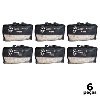 Rede de Futebol Salão Fio 2 Seda Pesada 2mm Top com Bolsa AX Par 737 - PACK COM 6