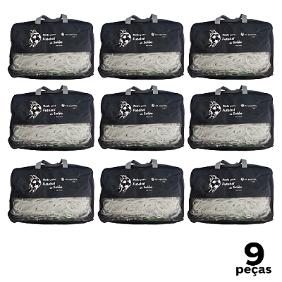 Rede de Futebol Salão Fio 6mm Seda PRO Pesada Top com Bolsa AX Par  738 - PACK COM 9