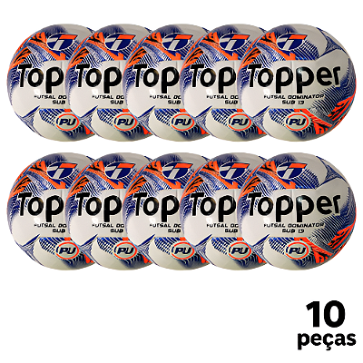 Bola Futebol SALÃO Topper Dominator SUB 13 PU - PROMO - PACK COM 10