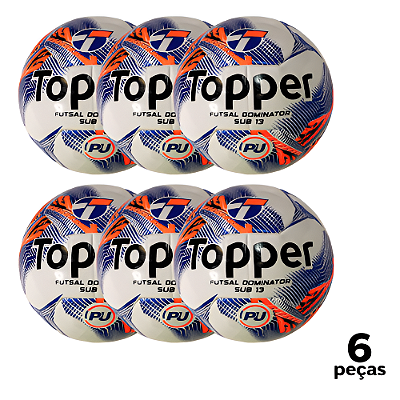 Bola Futebol SALÃO Topper Dominator SUB 13 PU - PROMO - PACK COM 6