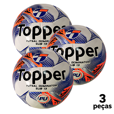 Bola Futebol SALÃO Topper Dominator SUB 13 PU - PROMO - PACK COM 3