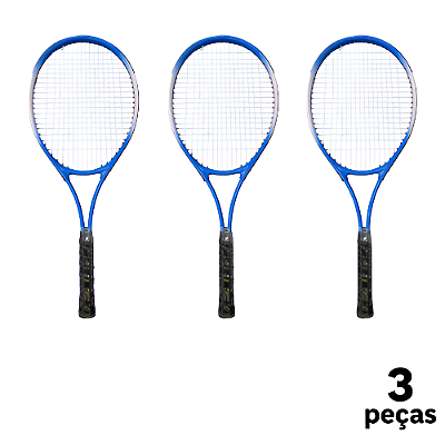Raquete Tênis Campo Adulto PRO 1 Raquete Aluminio com Bolsa AX CY (Unid.) T27 Azul - PACK COM 3