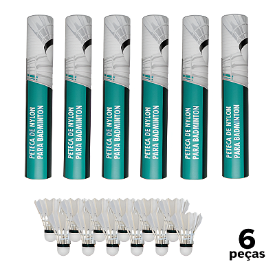 Peteca Badminton Com 12 Pçs CY Pena de Ganso - 37208 - PACK COM 6