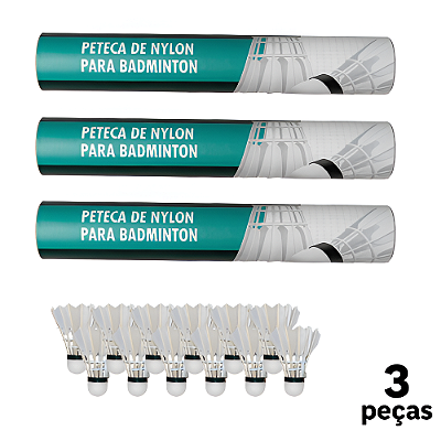 Peteca Badminton Com 12 Pçs CY Pena de Ganso - 37208 - PACK COM 3