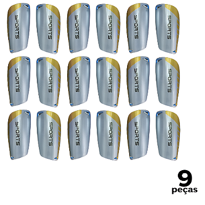 Caneleira Juvenil Sports Cinza Metálica AX - 795 - PACK COM 9