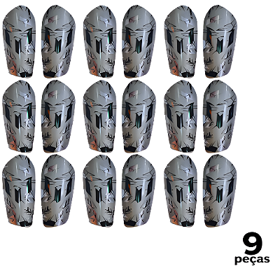 Caneleira Juvenil Cinza Super Fina AX - 801 - PACK COM 9