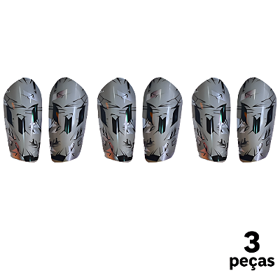 Caneleira Juvenil Cinza Super Fina AX - 801 - PACK COM 3